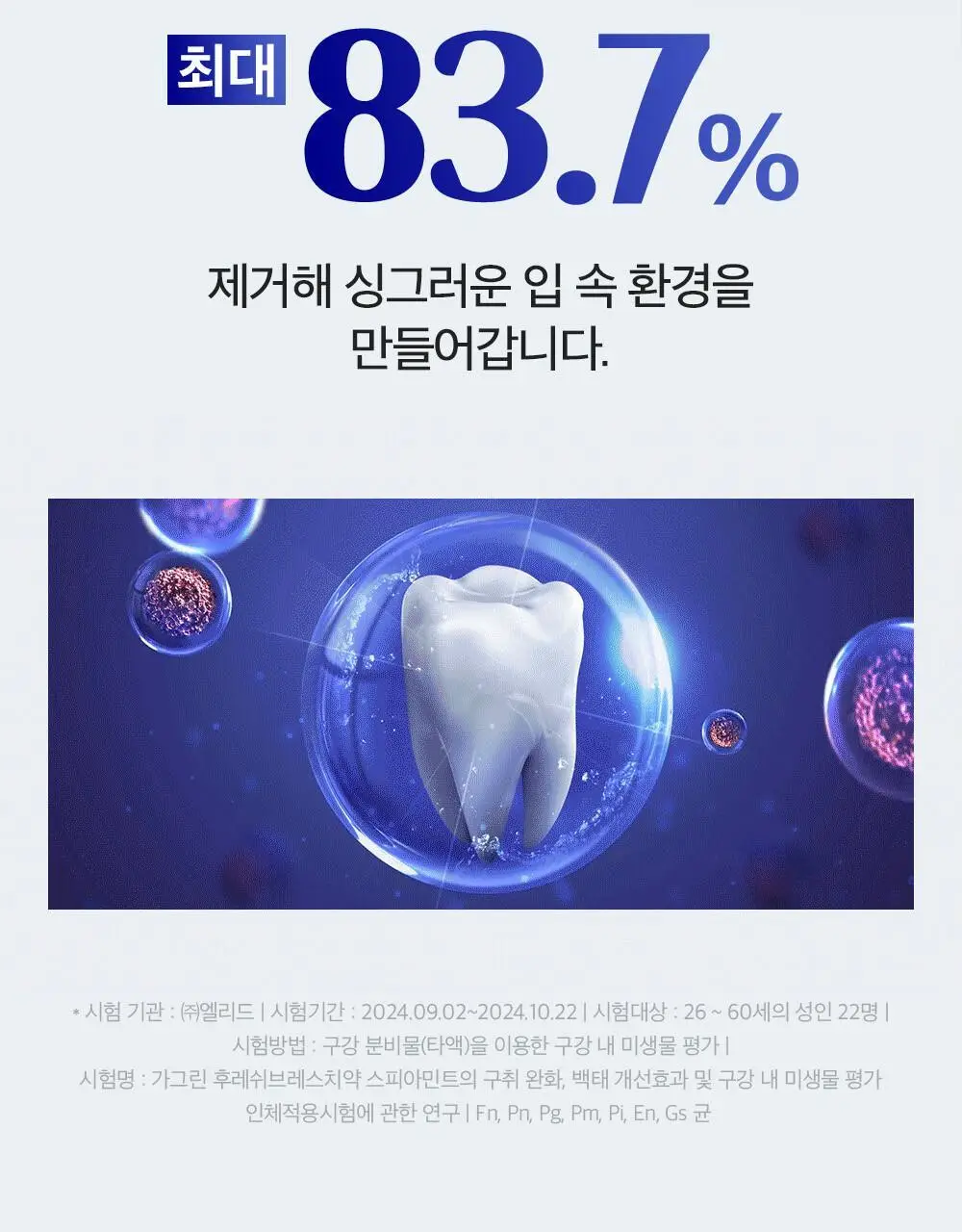 [불소포함] 가그린 스피아민트 치약 120g 상세페이지 8